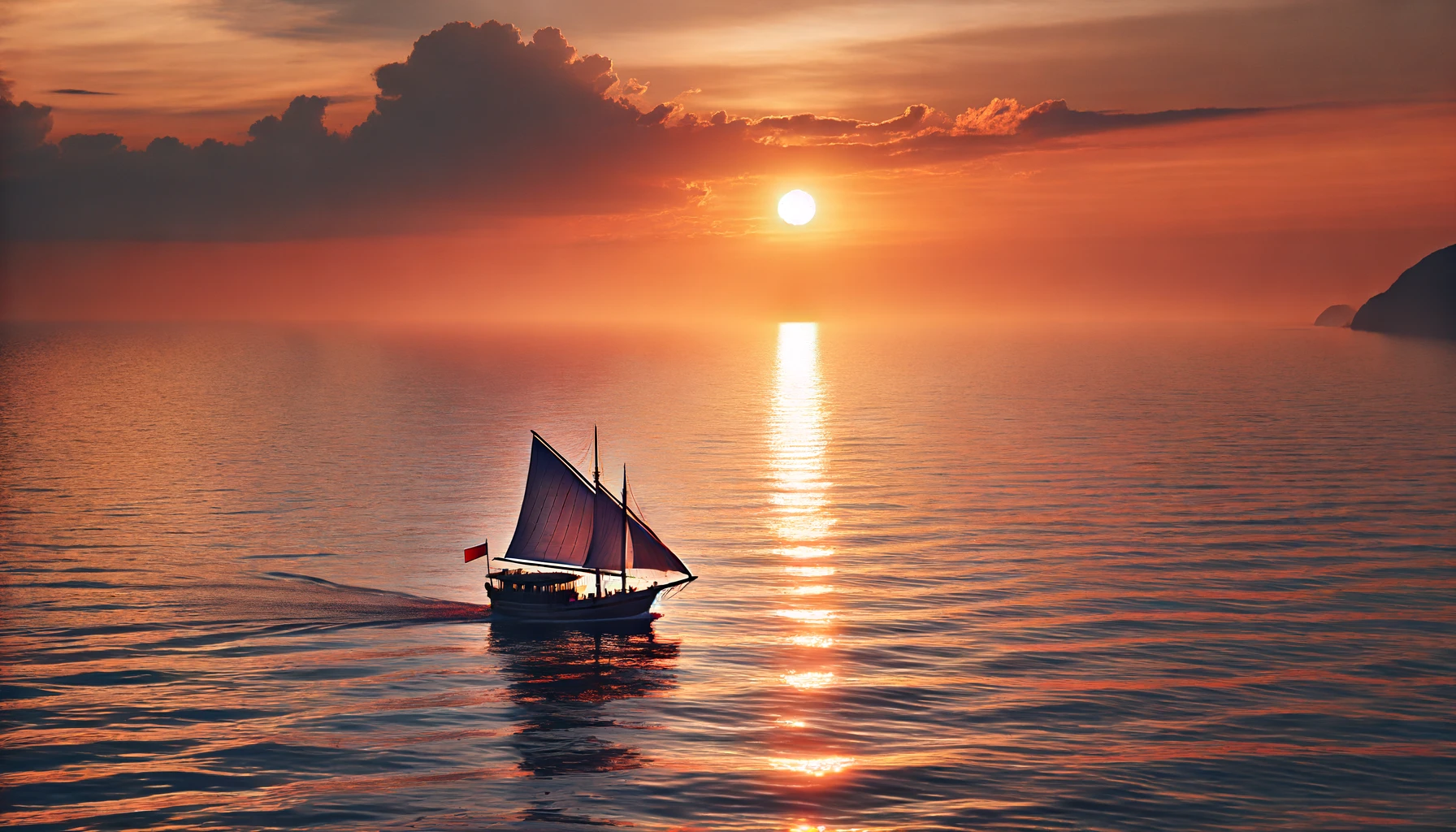 Ship at sea returning to port